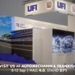 UFI Groupin ja SOFIMAn messuosasto Automechanika Frankfurt 2026 -tapahtumassa